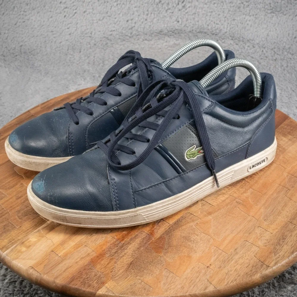 Lacoste Europa LCR BRZ Sport Men's Size 8 Navy Blue Synthetic‎ Leather Shoes